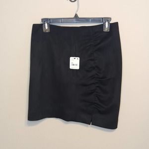 Free People Cinched Seam High Rise Slit Faux Suede Avas Mini Skirt